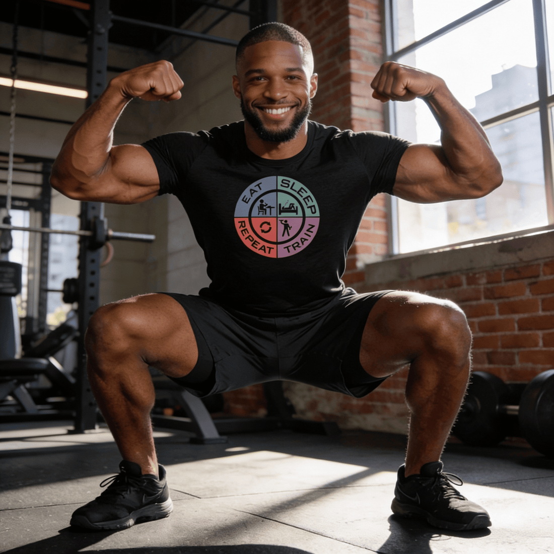 My Driven Threads Fitness T Shirt Eat Sleep Train Tee