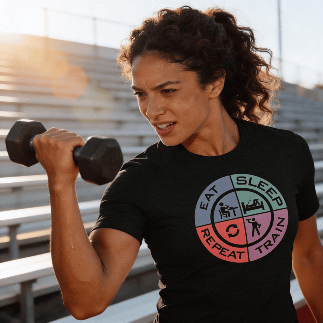 My Driven Threads Fitness T Shirt Eat Sleep Train Tee