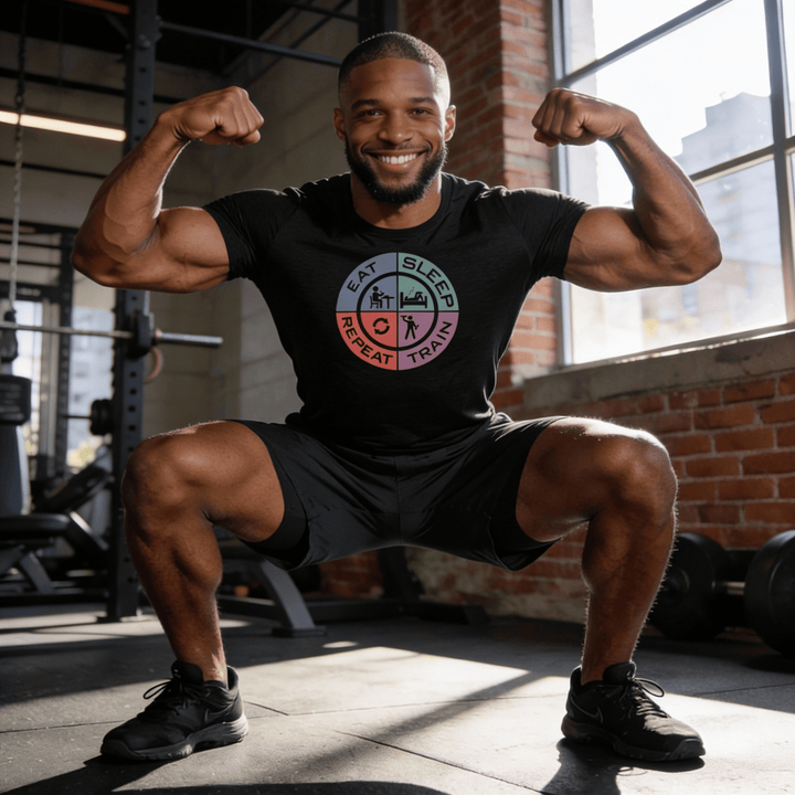 My Driven Threads Fitness T Shirt Eat Sleep Train Tee