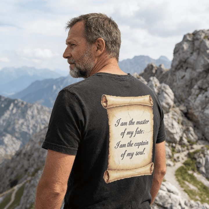 My Driven Threads Motivational T Shirt Master of My Fate - Invictus